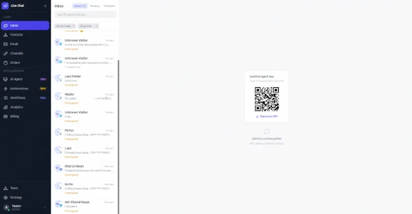 LiveChat BD unified inbox dashboard