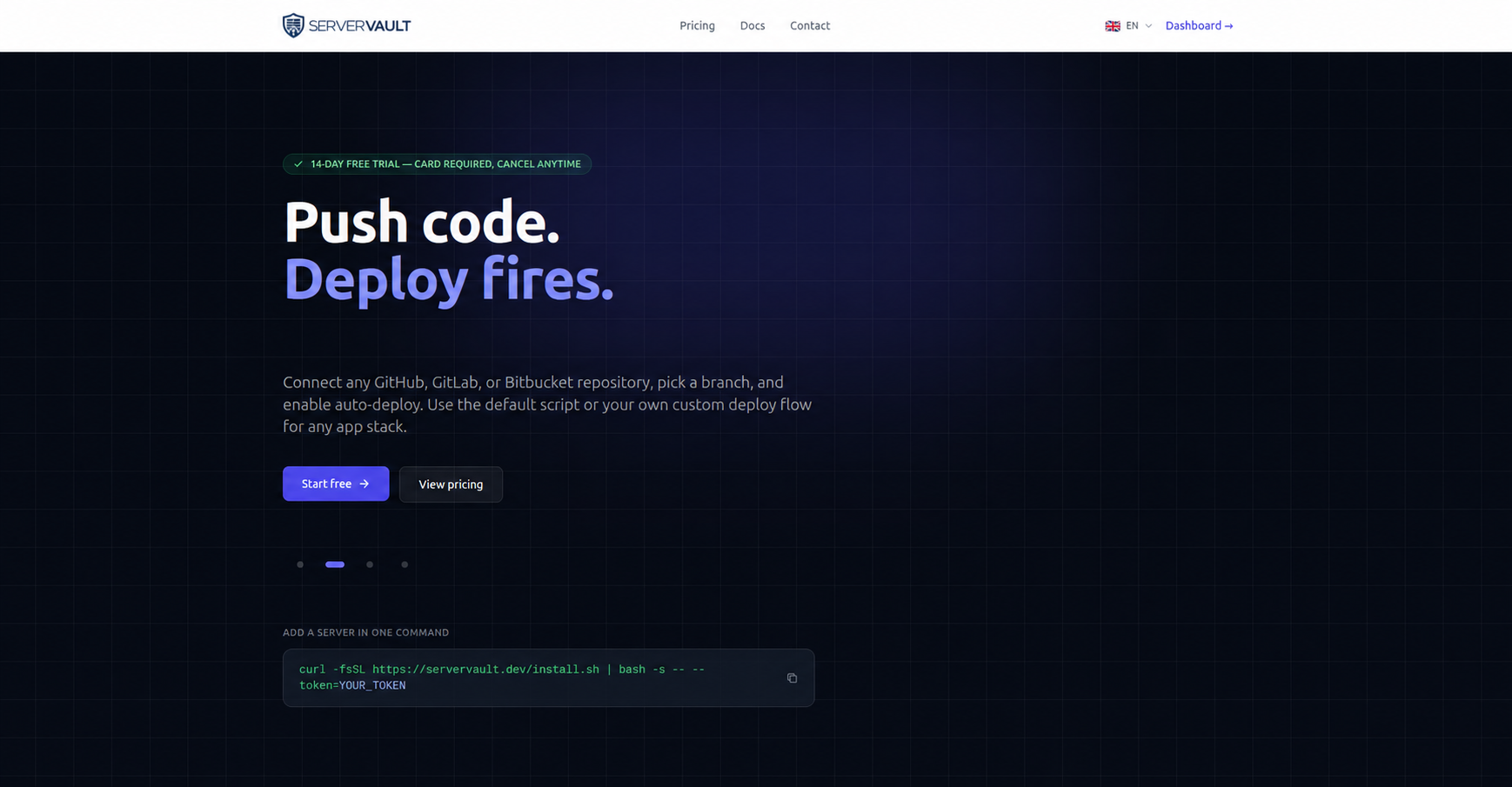 ServerVault website preview