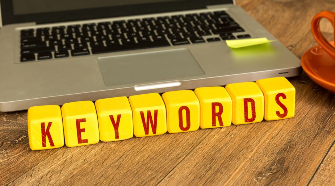 keywords and hashtags.